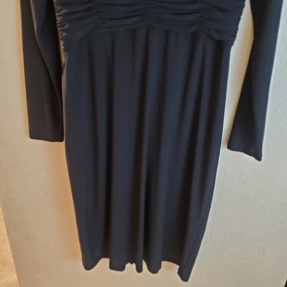 Jones New York Black Ruched Draped Jersey Dress - Picture 4 of 6